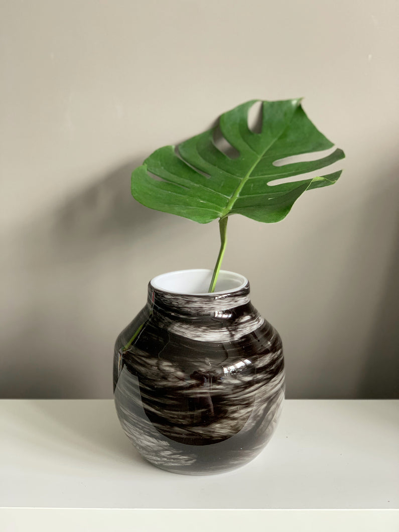 Anika Black Marble Glass Vase