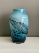 Load image into Gallery viewer, Tessa Blue Marble Glass Vase
