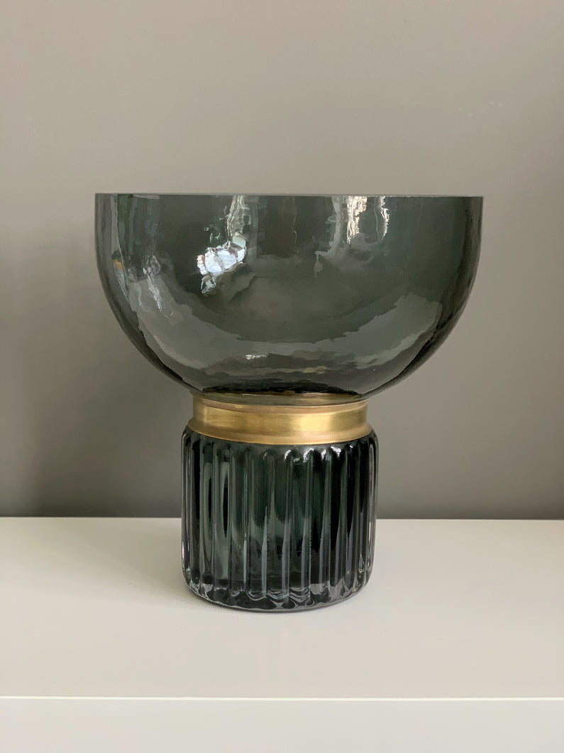 Eloise Greenish Black Glass Vase