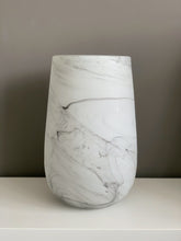Load image into Gallery viewer, Valerie White Glass Marble Vase